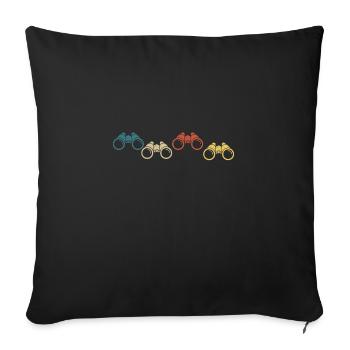jumelle rétro vintage - Housse de coussin décorative 45 x 45 cm - noir - Devant