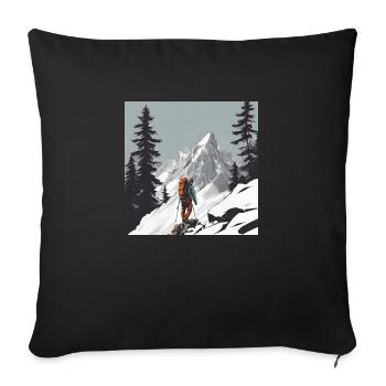 Alpinisme - Housse de coussin décorative 45 x 45 cm - noir - Devant