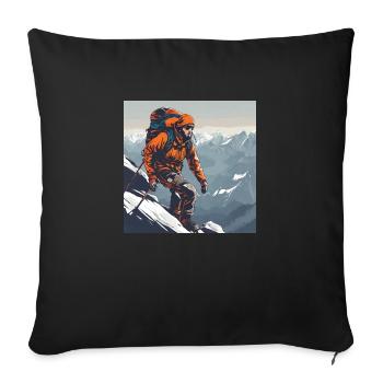 Bergsteigen - Sofakissenbezug 45 x 45 cm - Schwarz - Vorne
