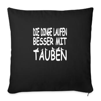 Tauben - Sofakissenbezug 45 x 45 cm - Schwarz - Vorne