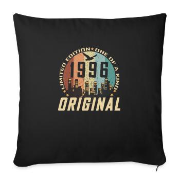 Vintage December 1996 28 Year Anniversary Gift - Sofa pillowcase 17,3'' x 17,3'' (45 x 45 cm) - black - Front
