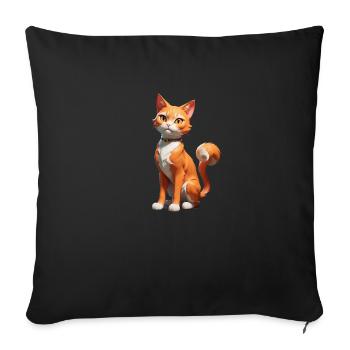 Cat Comic Cute - Sofa pillowcase 17,3'' x 17,3'' (45 x 45 cm) - black - Front