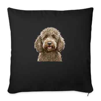 Labradoodle Dog - Sofa pillowcase 17,3'' x 17,3'' (45 x 45 cm) - black - Front