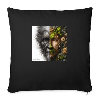 Mutter und Vater Erde - Sofakissenbezug 45 x 45 cm - Schwarz - Vorne