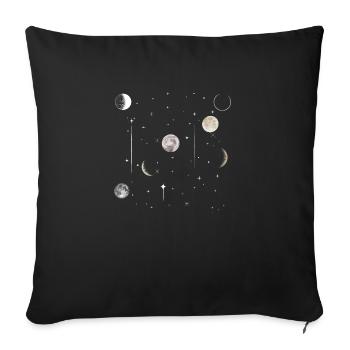 Moon Celestial Astrology - Sofa pillowcase 17,3'' x 17,3'' (45 x 45 cm) - black - Front