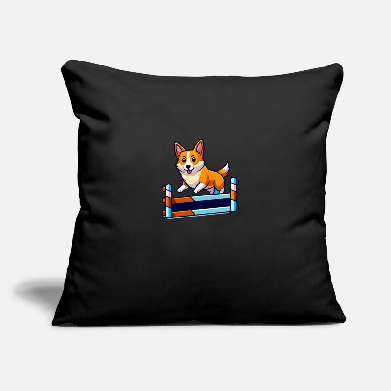 Determined Corgi Agility Course Art Sofa pillowcase 17,3'' x 17,3'' (45 x 45 cm)