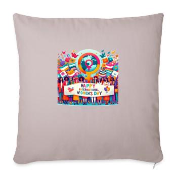 International Women's Day 8 March - Sofa pillowcase 17,3'' x 17,3'' (45 x 45 cm) - light taupe - Front