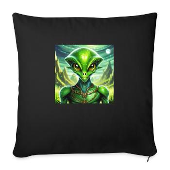 Firefly Lunar Green Alien Character - Sofa pillowcase 17,3'' x 17,3'' (45 x 45 cm) - black - Front