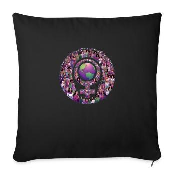 Journée internationale de la femme - Housse de coussin décorative 45 x 45 cm - noir - Devant