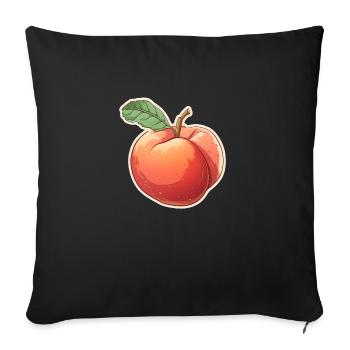 Peach - Sofa pillowcase 17,3'' x 17,3'' (45 x 45 cm) - black - Front