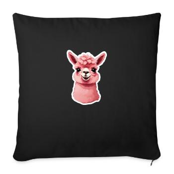 Llama lustieg friendly - Sofa pillowcase 17,3'' x 17,3'' (45 x 45 cm) - black - Front