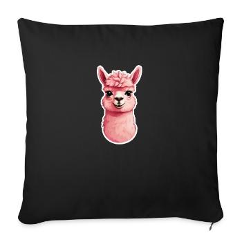 Llama lustieg friendly - Sofa pillowcase 17,3'' x 17,3'' (45 x 45 cm) - black - Front