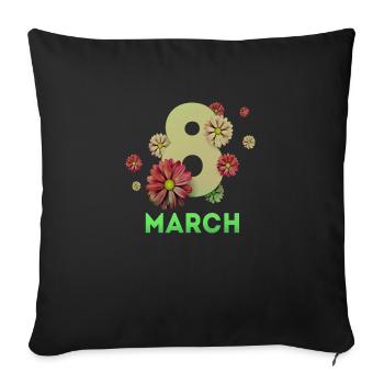Women's Power March 8 GirlPower Female Feminism - Sofa pillowcase 17,3'' x 17,3'' (45 x 45 cm) - black - Front