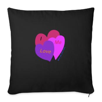 Aimez-moi - Housse de coussin décorative 45 x 45 cm - noir - Devant