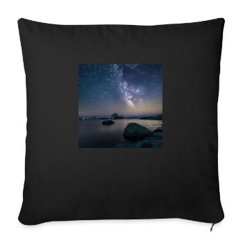 Starry sky - Sofa pillowcase 17,3'' x 17,3'' (45 x 45 cm) - black - Front