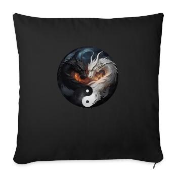 Dragon Yin Yang - Sofa pillowcase 17,3'' x 17,3'' (45 x 45 cm) - black - Front