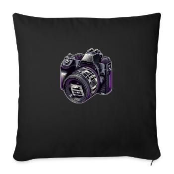 Nostalgic photo camera - Sofa pillowcase 17,3'' x 17,3'' (45 x 45 cm) - black - Front