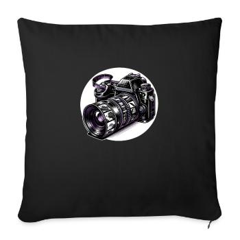 Appareil photo numérique analogique - Housse de coussin décorative 45 x 45 cm - noir - Devant