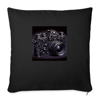Skull Gothic Camera - Sofa pillowcase 17,3'' x 17,3'' (45 x 45 cm) - black - Front