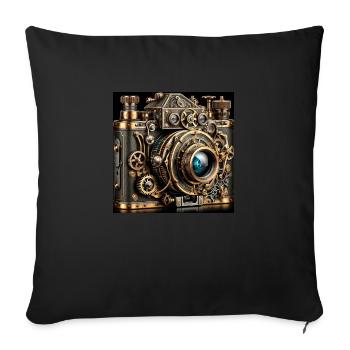 Steampunk Camera - Sofa pillowcase 17,3'' x 17,3'' (45 x 45 cm) - black - Front