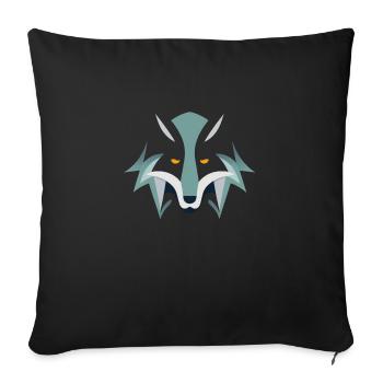 Esquisse Sauvage : Loup - Housse de coussin décorative 45 x 45 cm - noir - Devant