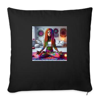 Yoga Dreads - Sofakissenbezug 45 x 45 cm - Schwarz - Vorne