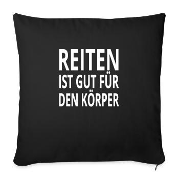 Reiten - Sofakissenbezug 45 x 45 cm - Schwarz - Vorne