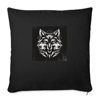 the white wolf - Sofa pillowcase 17,3'' x 17,3'' (45 x 45 cm) - black - Front