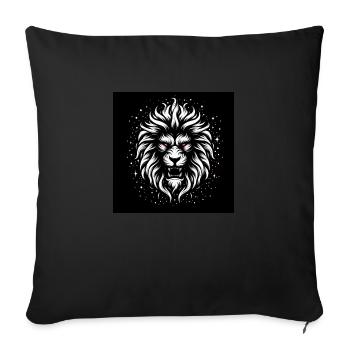 the king lion - Sofa pillowcase 17,3'' x 17,3'' (45 x 45 cm) - black - Front