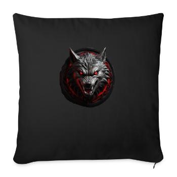 Teufels Wolf - Sofakissenbezug 45 x 45 cm - Schwarz - Vorne