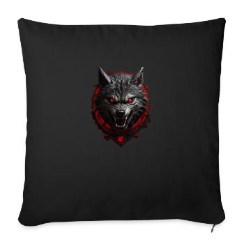 Teufels Wolf - Sofakissenbezug 45 x 45 cm - Schwarz - Vorne