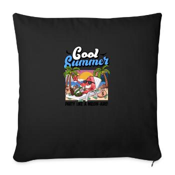 Cool Cartoon Pastèque D’été - Housse de coussin décorative 45 x 45 cm - noir - Devant