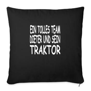 Traktor - Sofakissenbezug 45 x 45 cm - Schwarz - Vorne