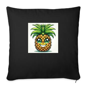Ananas - Housse de coussin décorative 45 x 45 cm - noir - Devant