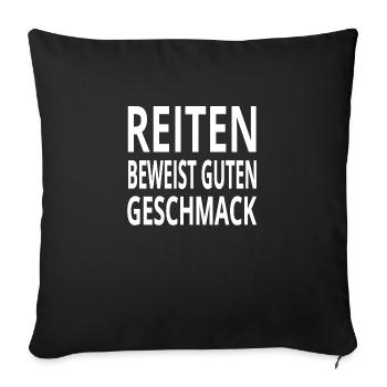 Reiten - Sofakissenbezug 45 x 45 cm - Schwarz - Vorne