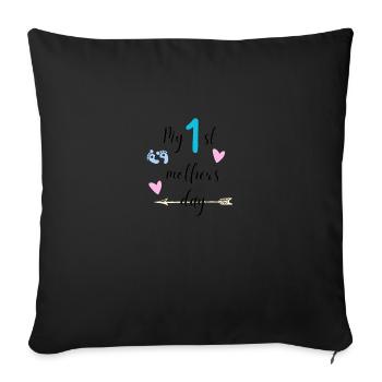 My first mother's day (boy) - Housse de coussin décorative 45 x 45 cm - noir - Devant