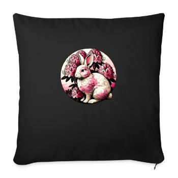 Bunny Rabbit Pinks - Sofa pillowcase 17,3'' x 17,3'' (45 x 45 cm) - black - Front