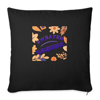 Autumn Season Cuddly Sweater Case Knitted Cozy - Sofa pillowcase 17,3'' x 17,3'' (45 x 45 cm) - black - Front