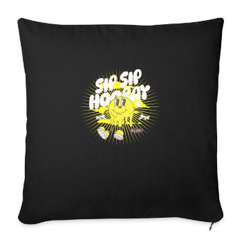 Sipping Fun Playful Happy Celebrate Cute Cheerful - Sofakissenbezug 45 x 45 cm - Schwarz - Vorne