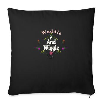 Penguin Lover Playful Happy Cheerful Arctic Flip - Sofa pillowcase 17,3'' x 17,3'' (45 x 45 cm) - black - Front