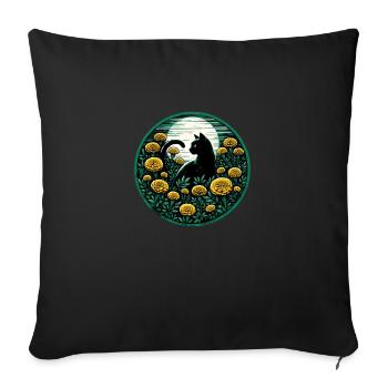 Black Cat Marigold - Sofa pillowcase 17,3'' x 17,3'' (45 x 45 cm) - black - Front