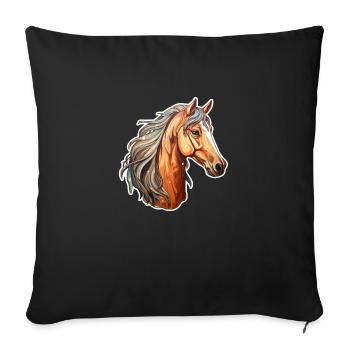 Horse Head Brown - Sofa pillowcase 17,3'' x 17,3'' (45 x 45 cm) - black - Front