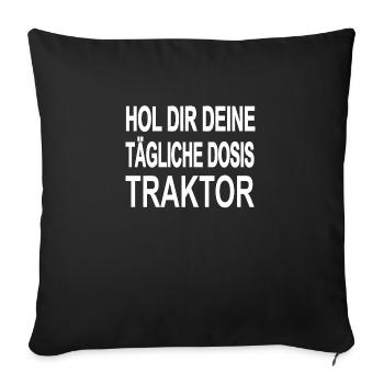 Traktor - Sofakissenbezug 45 x 45 cm - Schwarz - Vorne