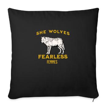 Alpha Femme She-Wolf Leader Pack Queen Girl Power - Sofa pillowcase 17,3'' x 17,3'' (45 x 45 cm) - black - Front