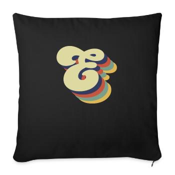 Retro Letter E - Sofa pillowcase 17,3'' x 17,3'' (45 x 45 cm) - black - Front