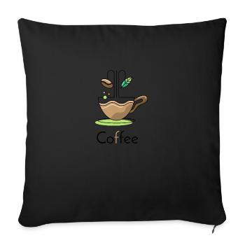 Sirotez avec style : conception de tasse à café respectueuse de l’environnement - Housse de coussin décorative 45 x 45 cm - noir - Devant