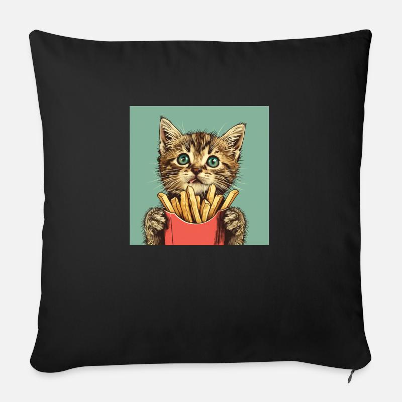 Katze - Sofakissenbezug 45 x 45 cm - Schwarz