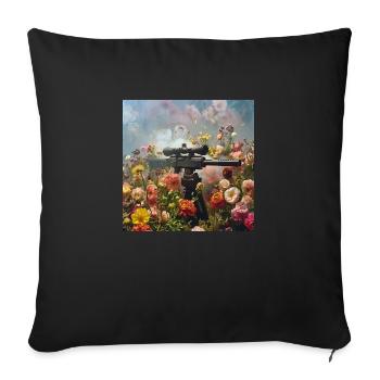 Le pouvoir des fleurs - Housse de coussin décorative 45 x 45 cm - noir - Devant