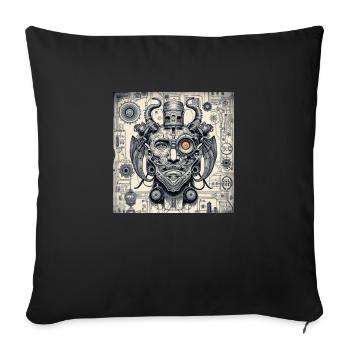 demon style cyborg steampunk cyberpunk - Sofa pillowcase 17,3'' x 17,3'' (45 x 45 cm) - black - Front