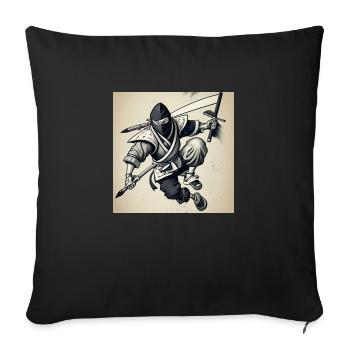A ninja with a black and white pencil - Sofa pillowcase 17,3'' x 17,3'' (45 x 45 cm) - black - Front